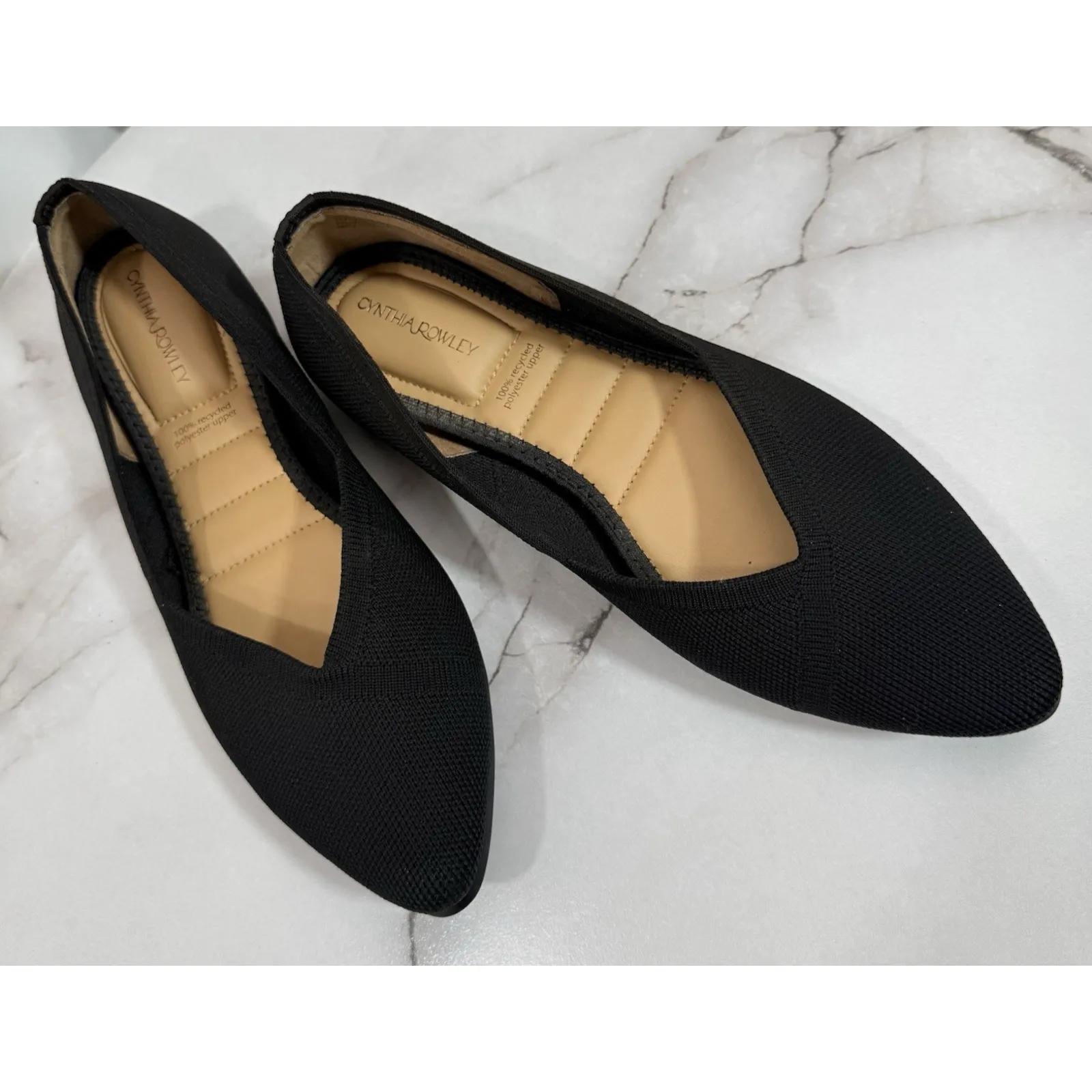 Cynthia Rowley Women's Black Pointed Toe Slip On Ballet Flats Size 7.5 M - Image 11