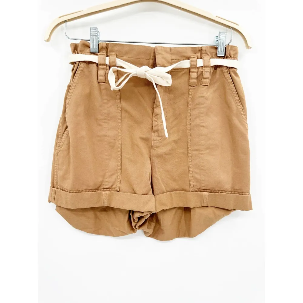 A.L.C. Augusta Shorts in Playa Brown Tan Tie Waist 8 NWT - Image 2