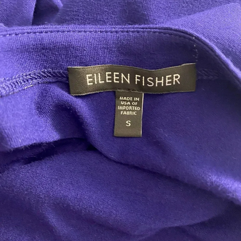 Eileen‎ Fisher Jersey Asymmetric Neck T-Shirt Dress Blue - Image 7