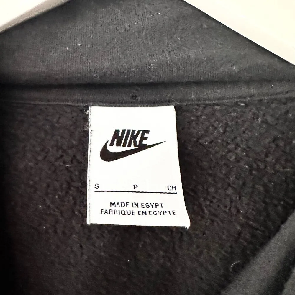 Nike Black Logo Twist Embroidered Floral Swoosh Hoodie Sweatshirt Women Small - Image 9