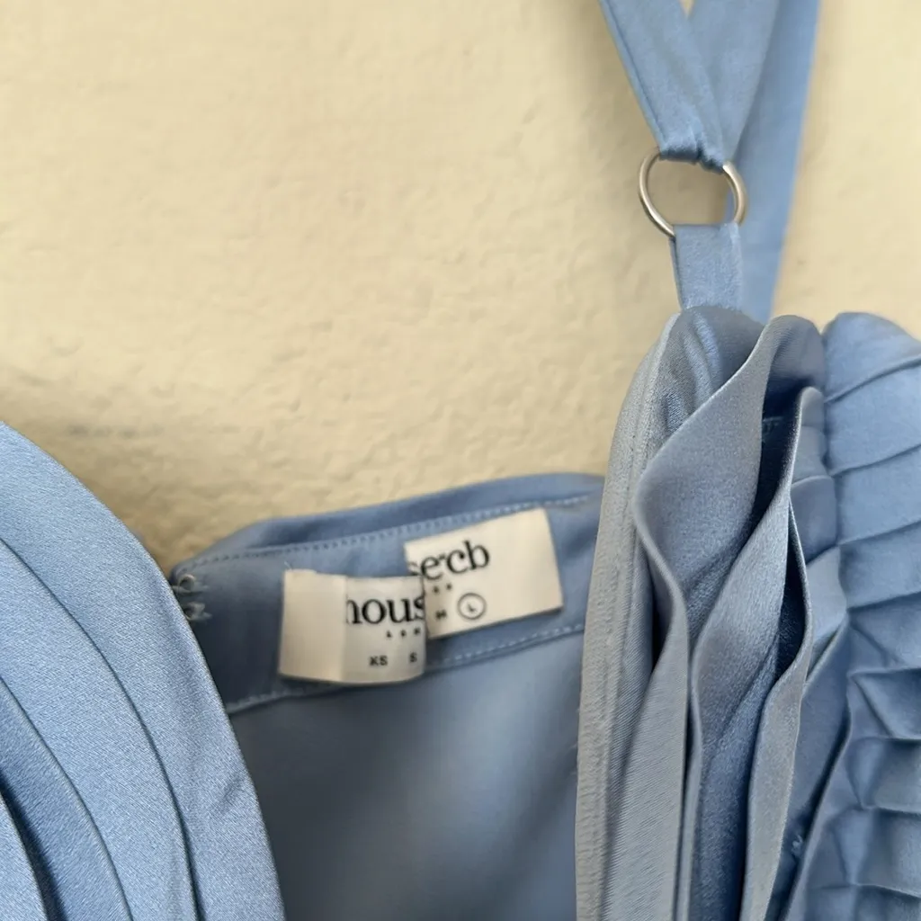 House of CB ‘Josephine’ Baby Blue‎ Pleated Corset Midi Dress NWOT size L - Image 7