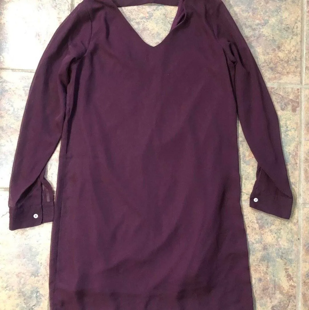 Small Plum Long Sleeve Loose Dress - Image 3