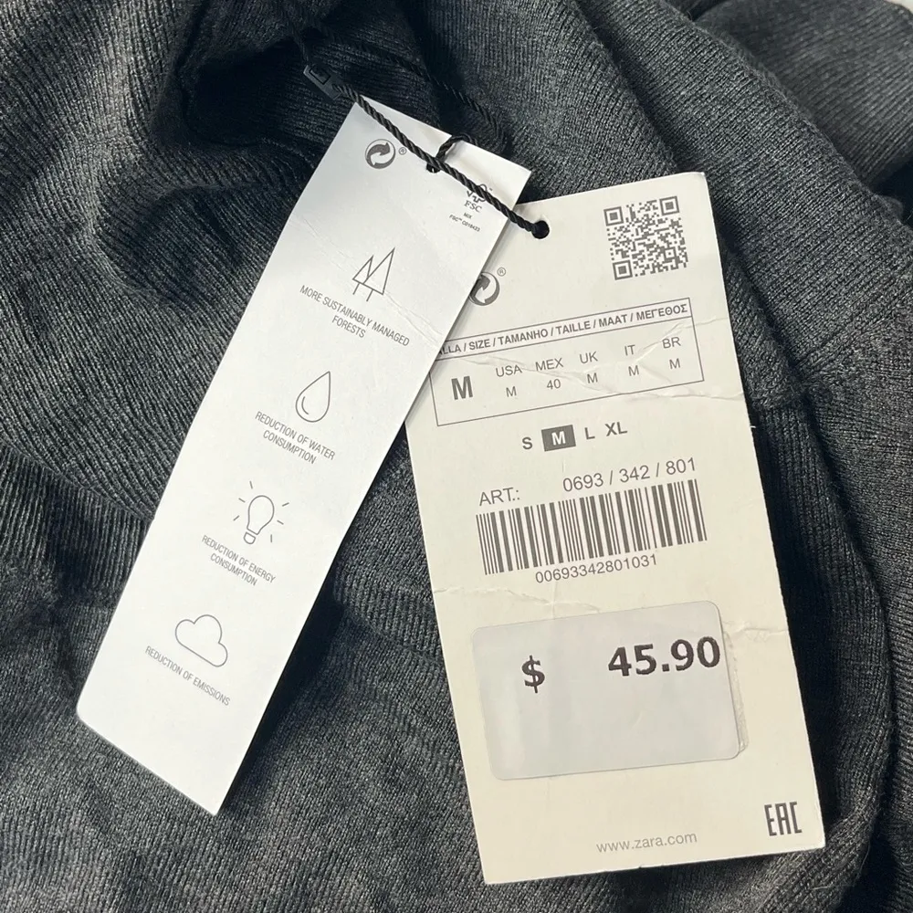 Zara Viscose Turtleneck Gray Size Medium - Image 7