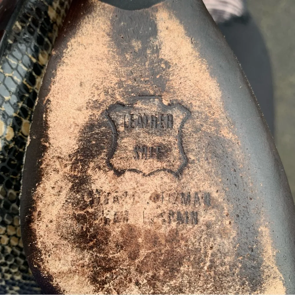 Stuart Weitzman Designer Snakeskin Heels | Leather Shoes Pointed Toe Pumps - Image 3