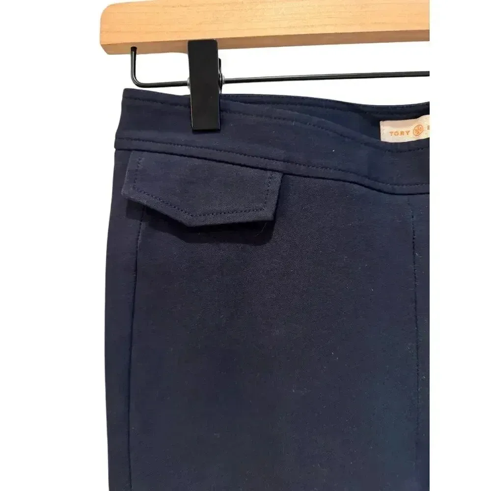 Tory‎ Burch Navy Blue Tapered Ankle Pocketed Office Dress Pant Size 4 - Image 2