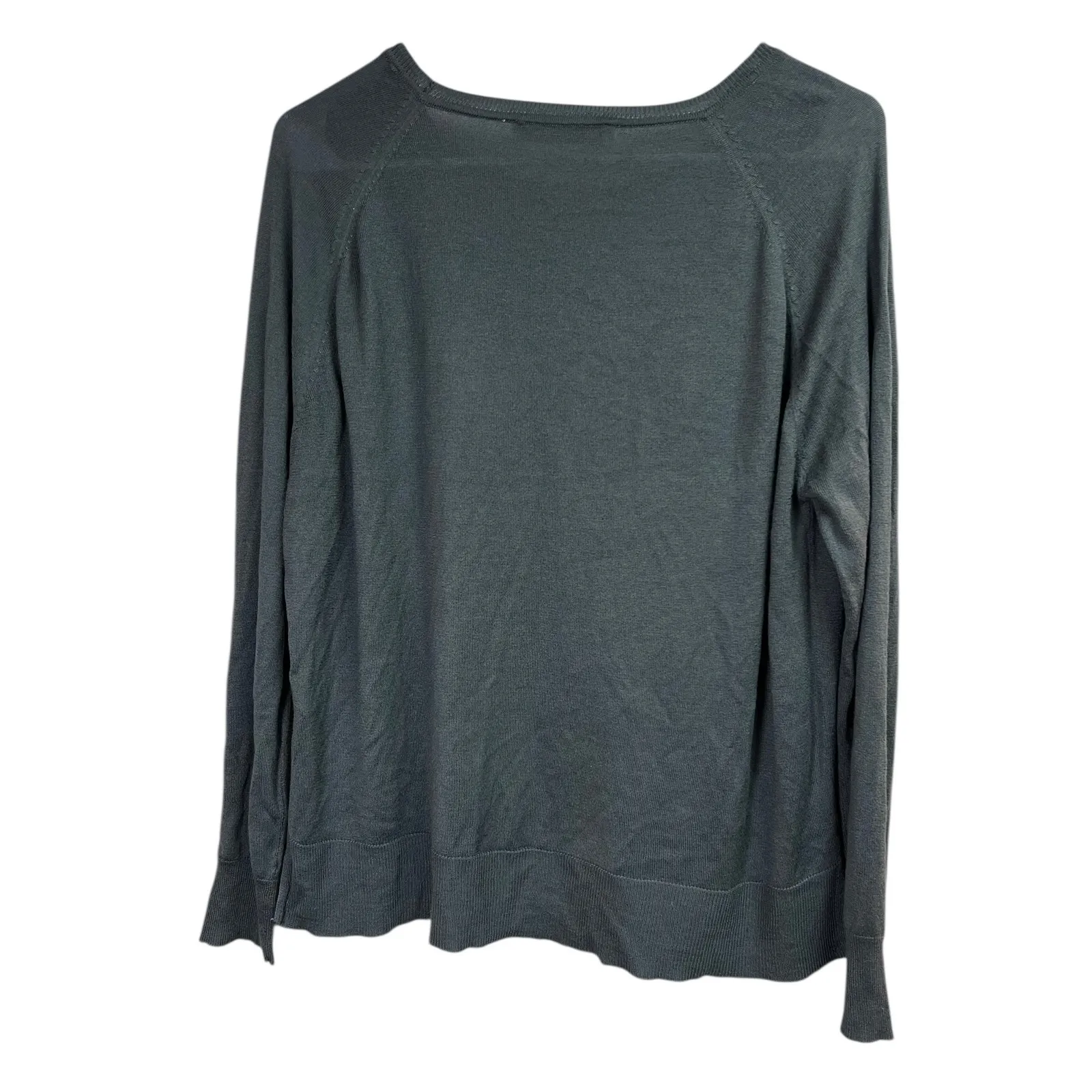 Zara Lightweight Gray Sweater Large Split Hem - Image 8