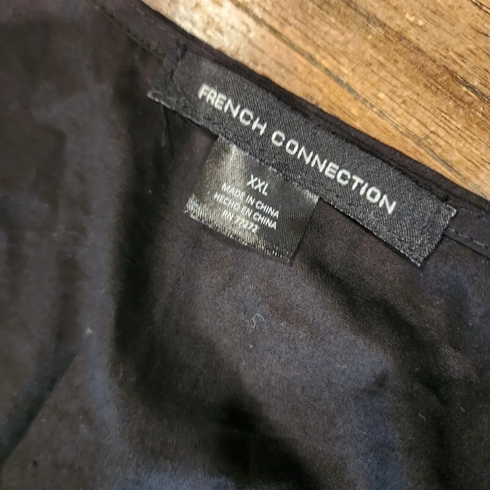 French Connection cotton Puff Sleeve black poplin cottagecore Maxi Dress xxl nwt - Image 7