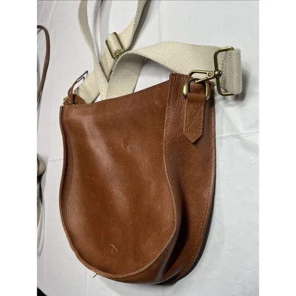 VTG Madewell The‎ Transport Crossbody Saddle Bag Brown Leather Adjustable Strap - Image 4