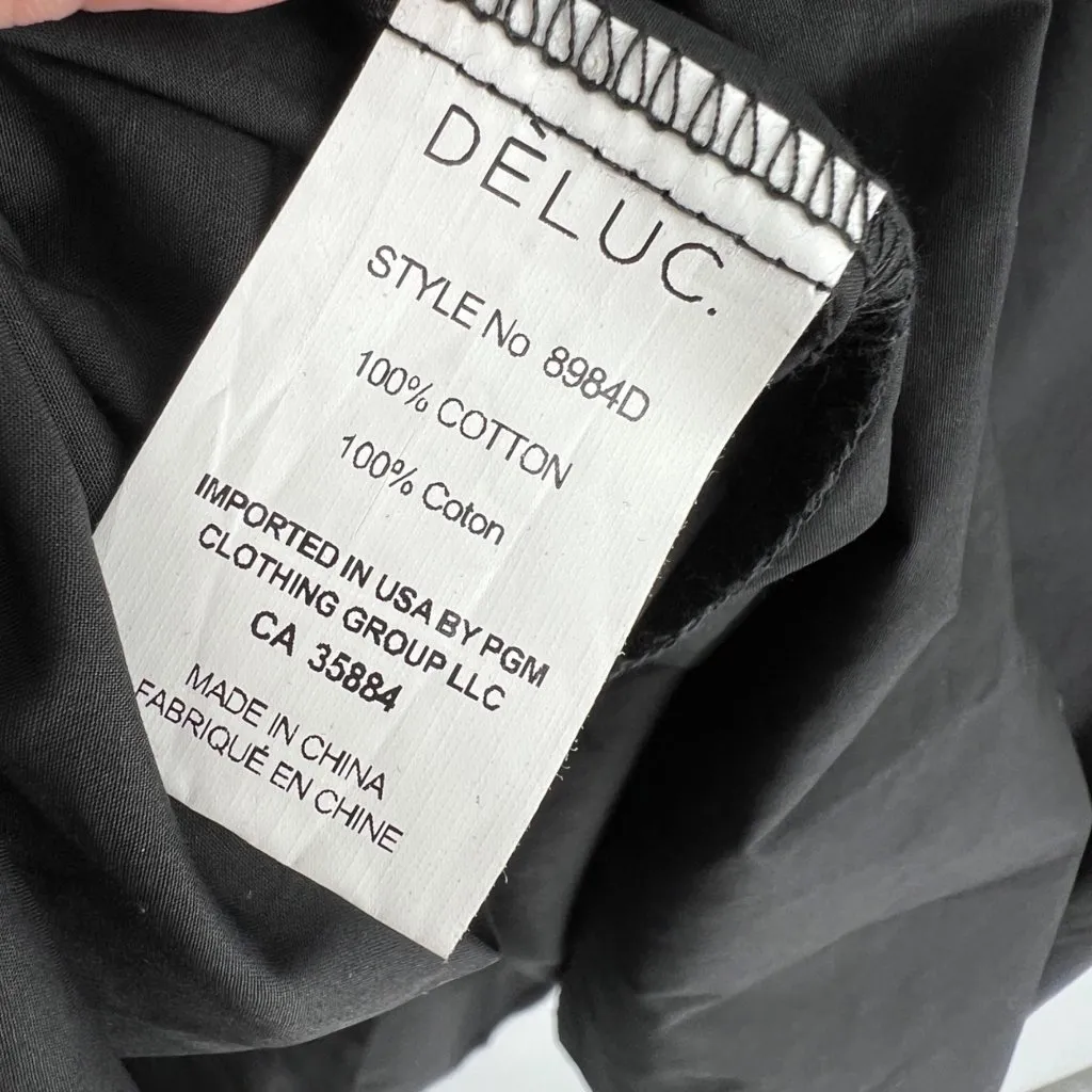 Deluc Cancela Poplin Sleeveless Shirt Dress Black Cotton Dress Size XS - Image 10
