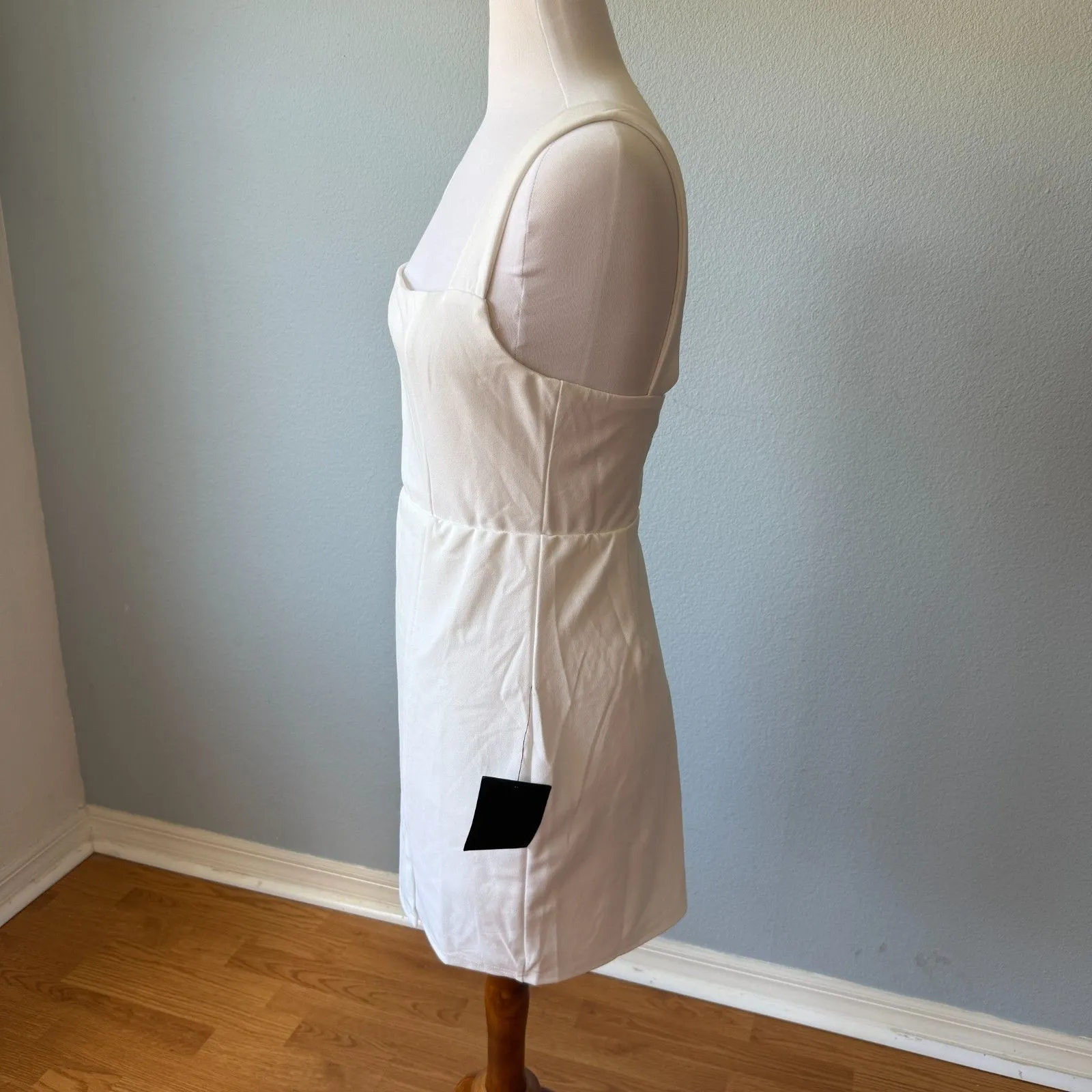 Lulus Gorgeous Aesthetic Ivory Taffeta Sleeveless Mini Dress Size Medium - Image 6