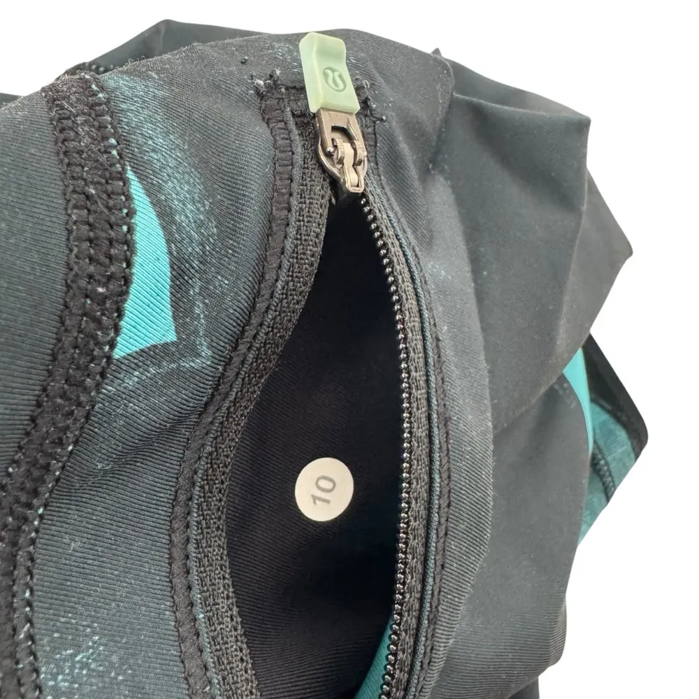 Lululemon Run Top Speed Cropped Leggings Peacock Blue 10 - Image 8