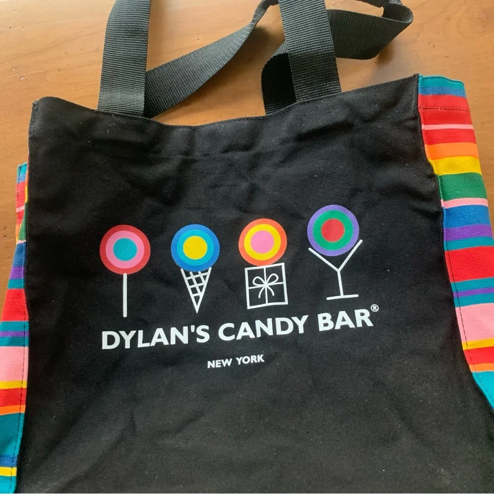 Retro Dylan's Candy Bar New York Black Canvas Tote Bag Y2K New With Tags - Image 3