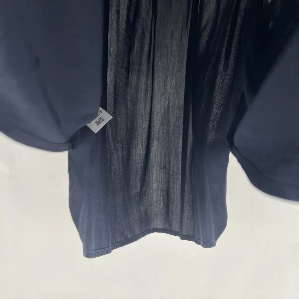 LOFT‎ Navy Square Neck Sleeveless Top with White Floral Embroidery Tank Size XS - Image 6