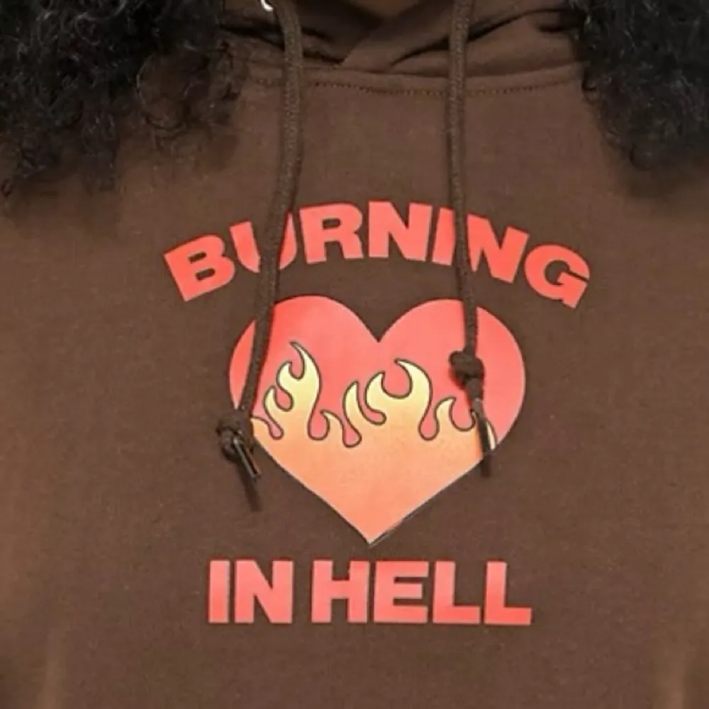 JV by Jac Vanec Burning Hell Brown Cropped Hoodie Size L NWT - Image 6