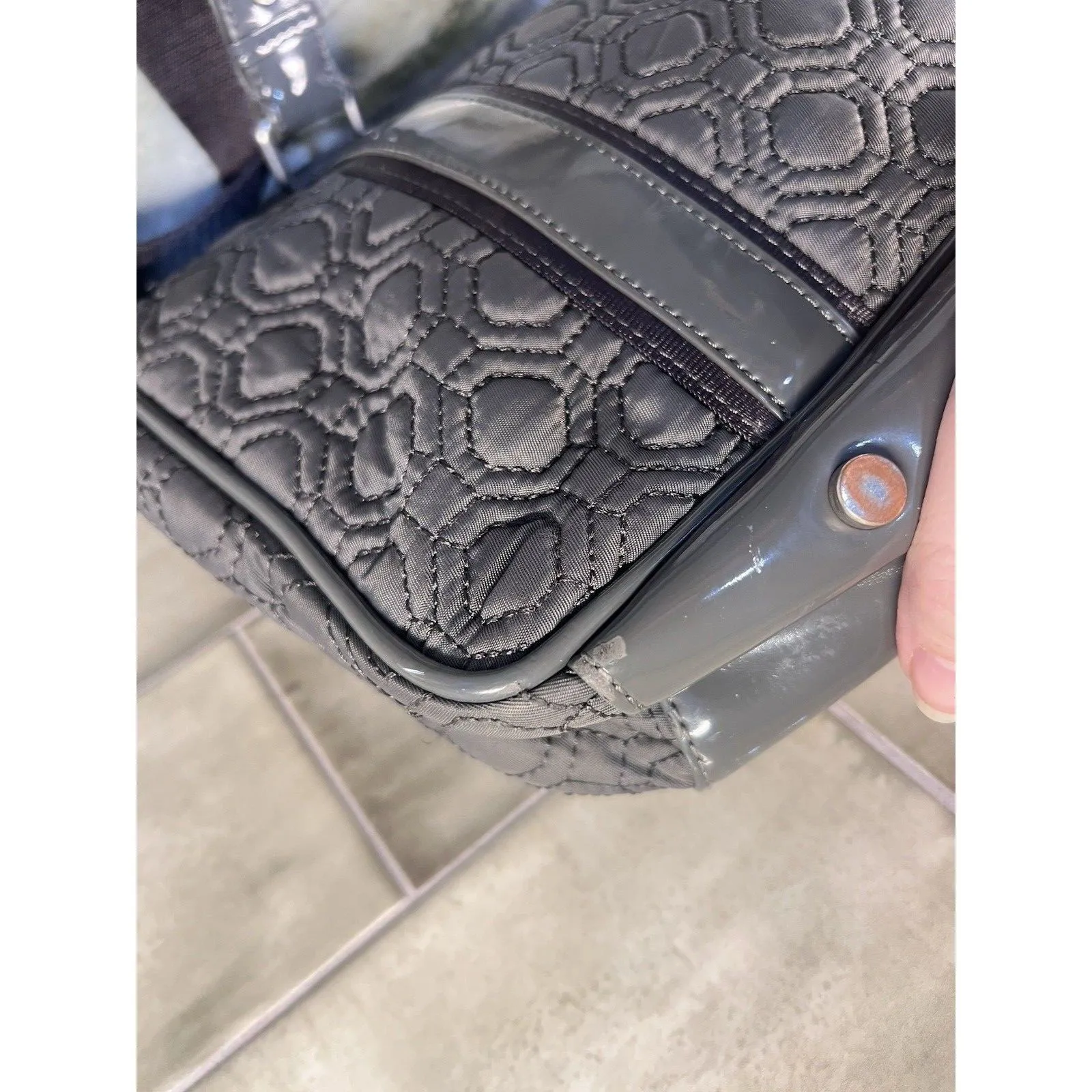 Vera Bradley Large Tote in Performance Twill Tranquil Gray Laptop Bag Womens Bag - Image 12