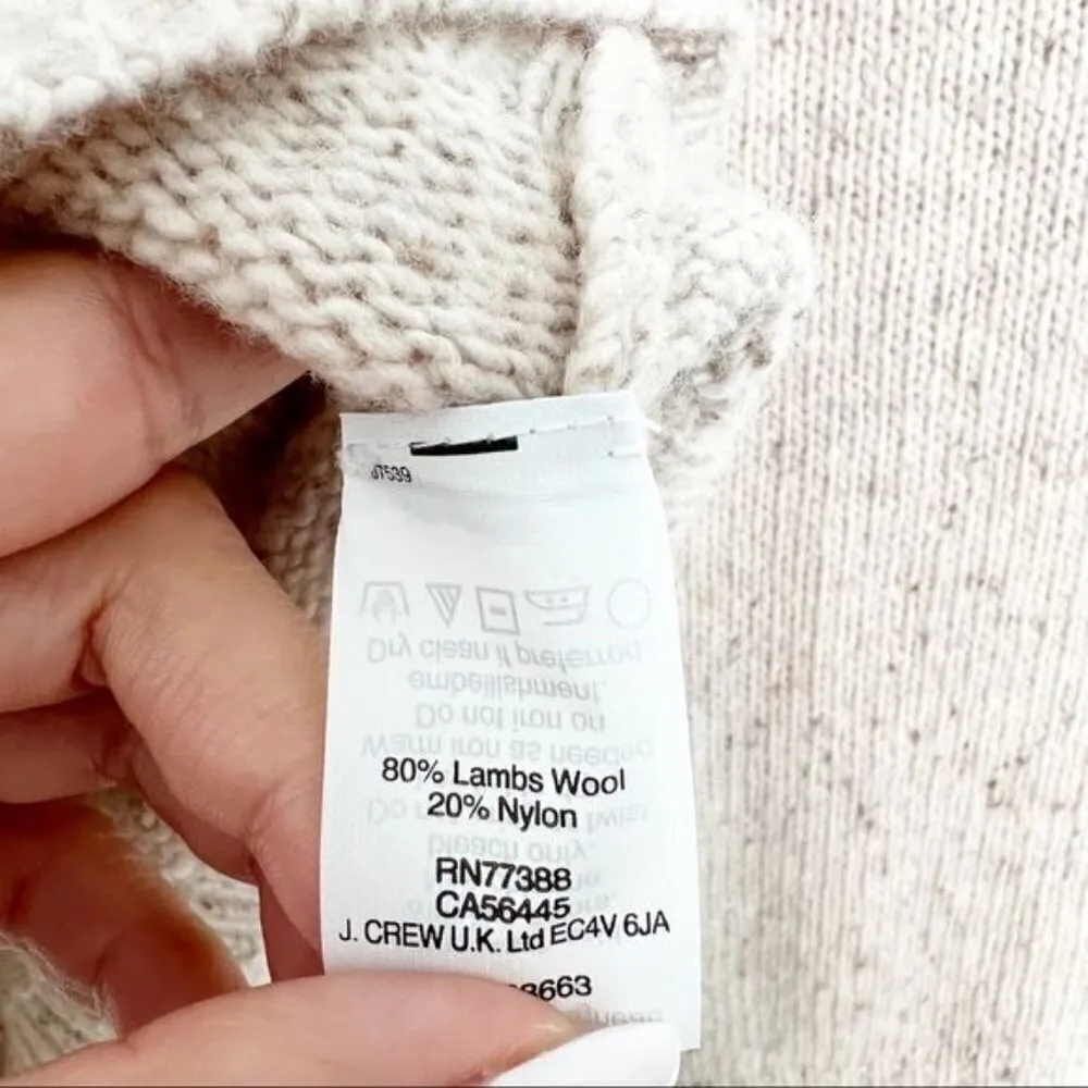 J. Crew Lambswool Donegal Sweater Colored Jewel Gem in Tan Beige Winter Size XXS - Image 5