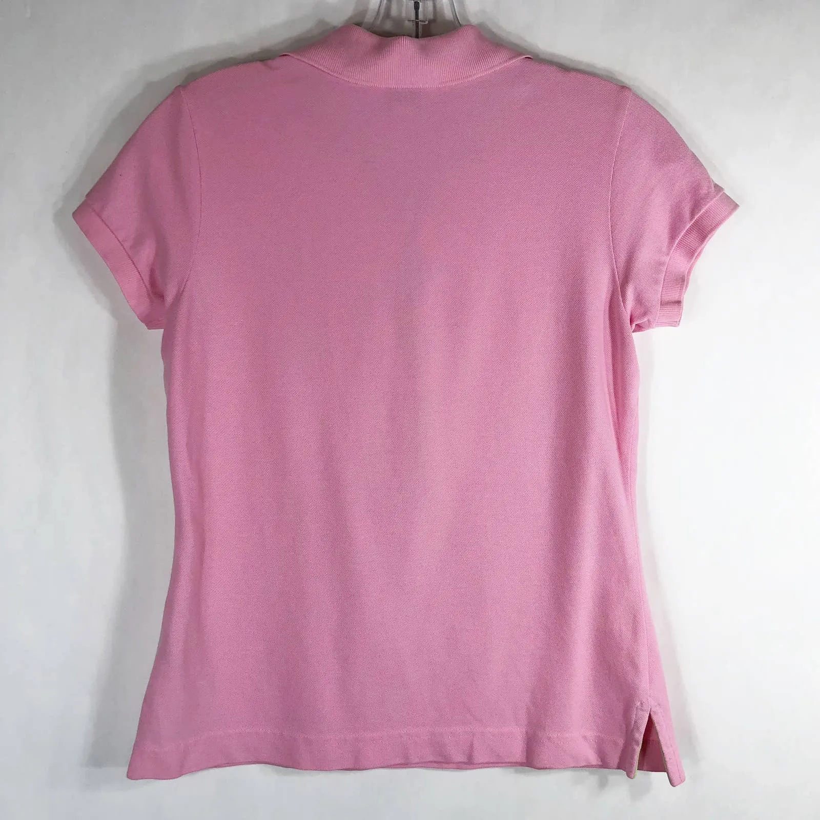Lilly Pulitzer Small Polo Shirt Pink Green Short Sleeve Half‎ Button Down 600 - Image 2