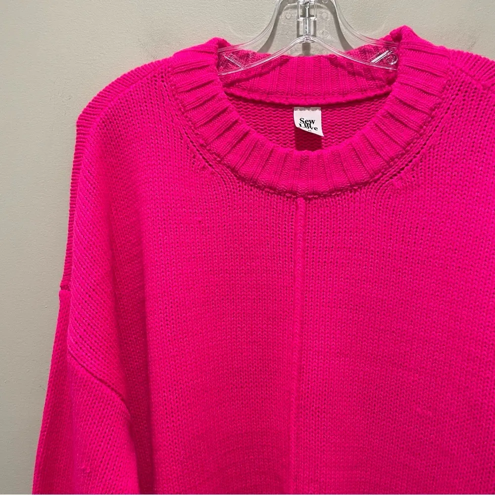 Sew In Love Girls' Day Full Size Center Seam Sweater Pink Size Medium - Image 4