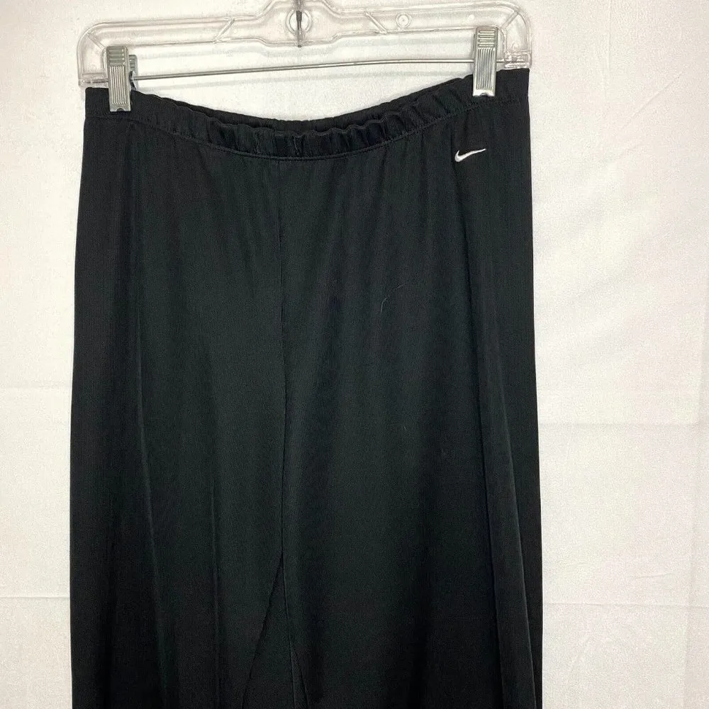 Nike Womens Pants Medium Black Sweat Jogger Dri Fit Swoosh Casual Ribbed - Image 2