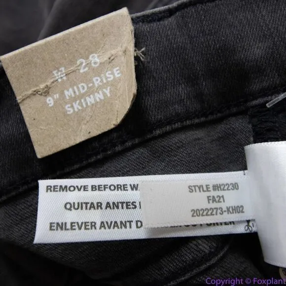 NEW Madewell 9" Mid-Rise Skinny Jeans in Black‎ Sea, 28 - Image 17