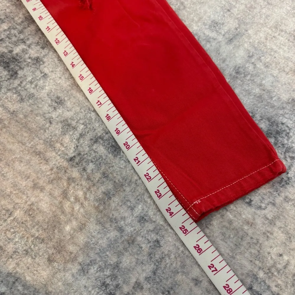 BERSHKA Super Skinny 90’s Y2K red denim jeans Sz 6 - Image 6