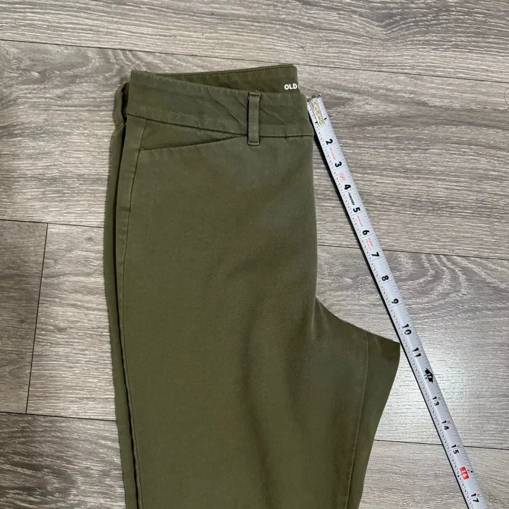 Old Navy Women Olive High Rise Pixie Never Fade Stretchy Skinny Pants Size 6 - Image 14