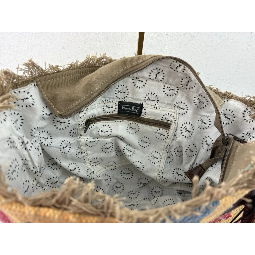 New Myra Bag Natures Delight Natural Southwestern Casual Fabric Cowgirl Festival Brown - Image 8