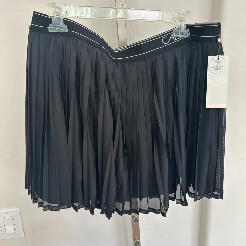 CALIA Women's Pleated Mesh Skort Size XL NWT Tennis Pickleball Athleisure Black - Image 2