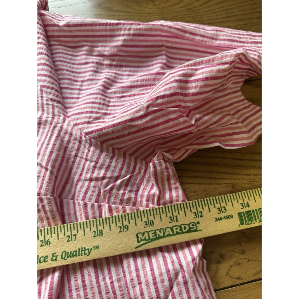 WOMAN WITHIN Pink Plaid Short Sleeve Shirt Size 5X Button Down Cotton 38/40 - Image 5