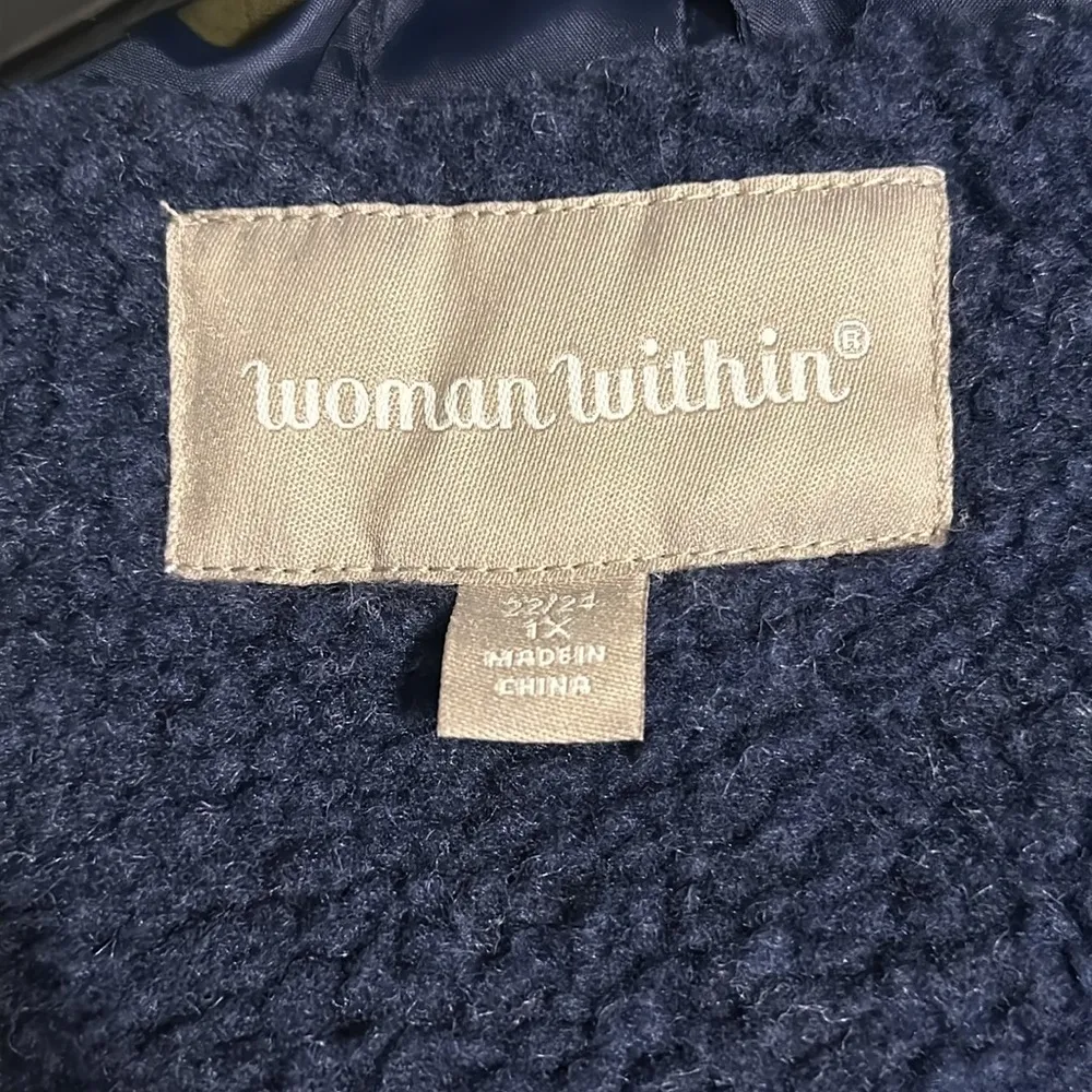 Woman Within Long Fuzzy Coat 1X - Image 4