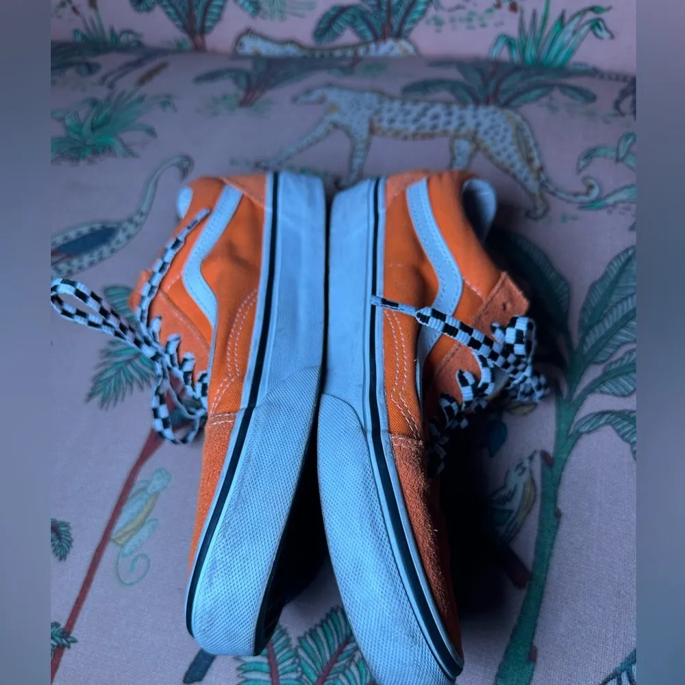 Vans Off The Wall Old Skool Vintage Style Shoes Marmalade Orange Sneakers Slides - Image 5