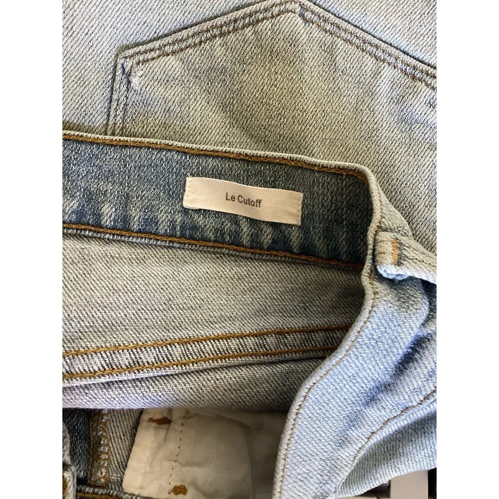 Frame LeCutoff Light Wash Denim Shorts 24 - Image 4