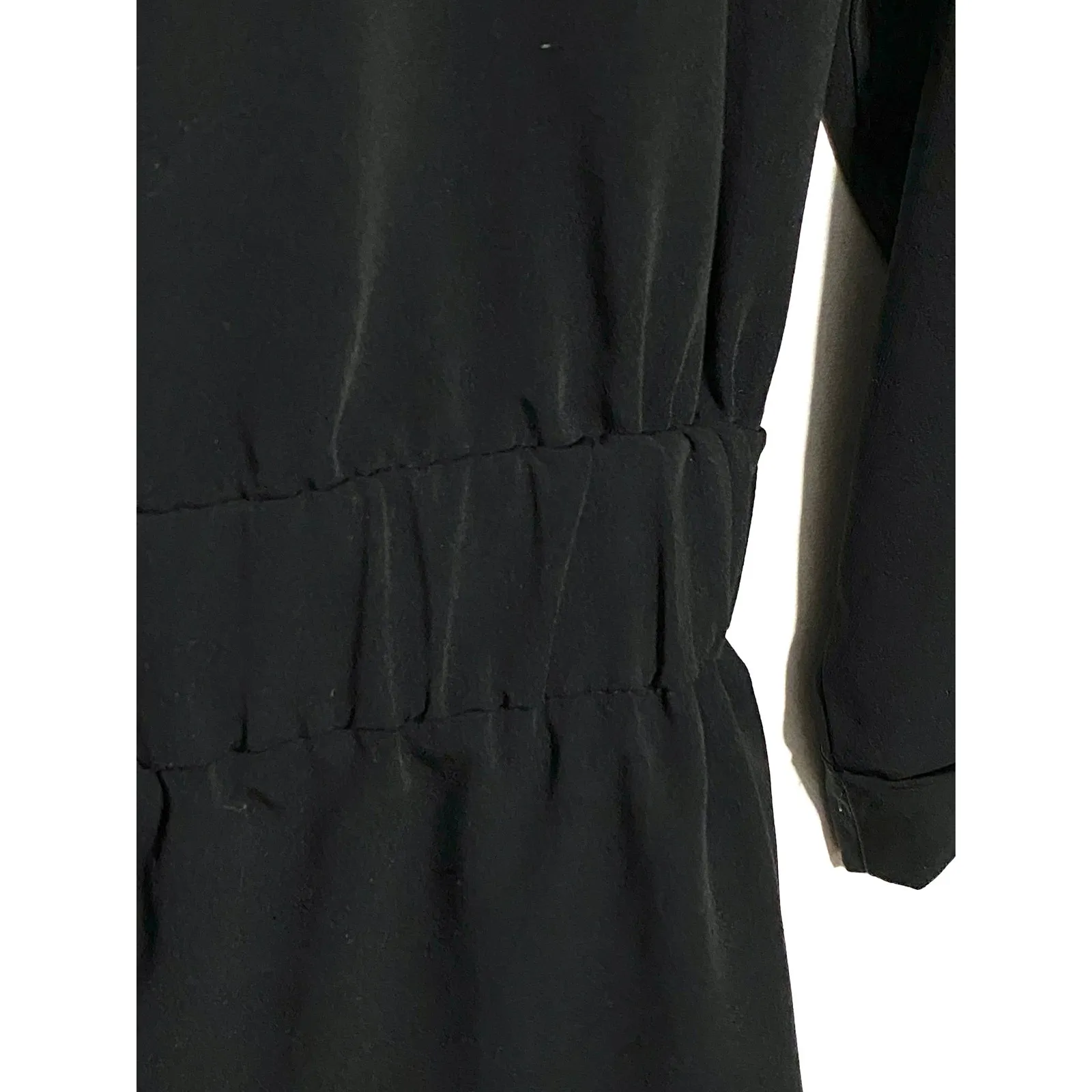 Mustard Seed Black Romper Womens L V Neck Open Back Soft Goth Dark Romantic Boho - Image 6