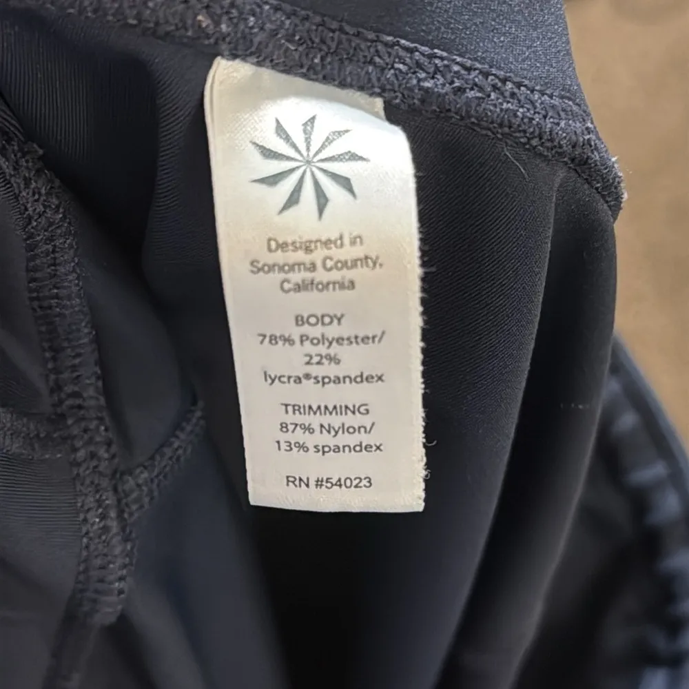 Athleta Aura Sonar Capri Women's Navy Mesh Panel Leggings size MEDIUM - Image 10