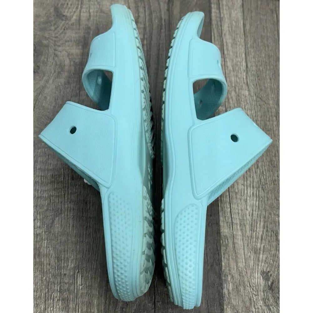 Crocs Classic Slide Sandals Women 6 Light Blue Two Strap Slip On Unisex Iconic - Image 4