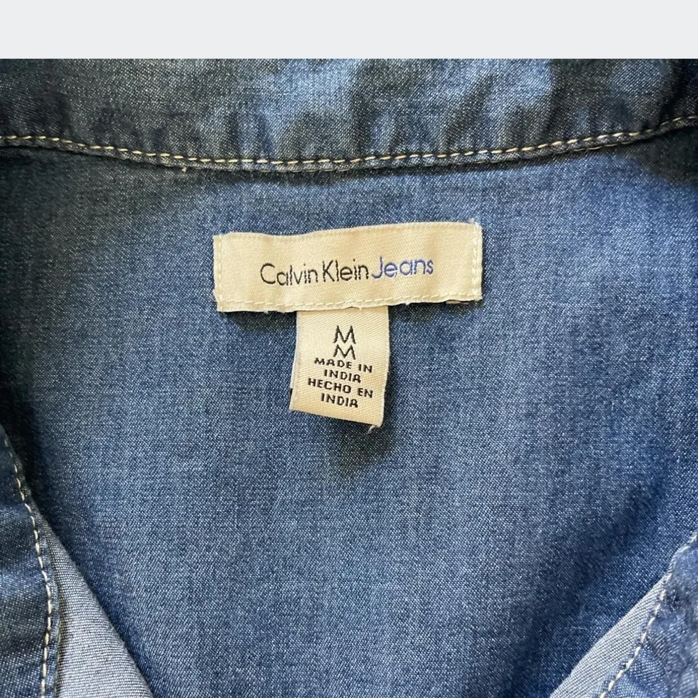 Calvin Klein Jeans Blue Long Sleeves Button Down Chest Pockets Denim Shirt‎ M - Image 4
