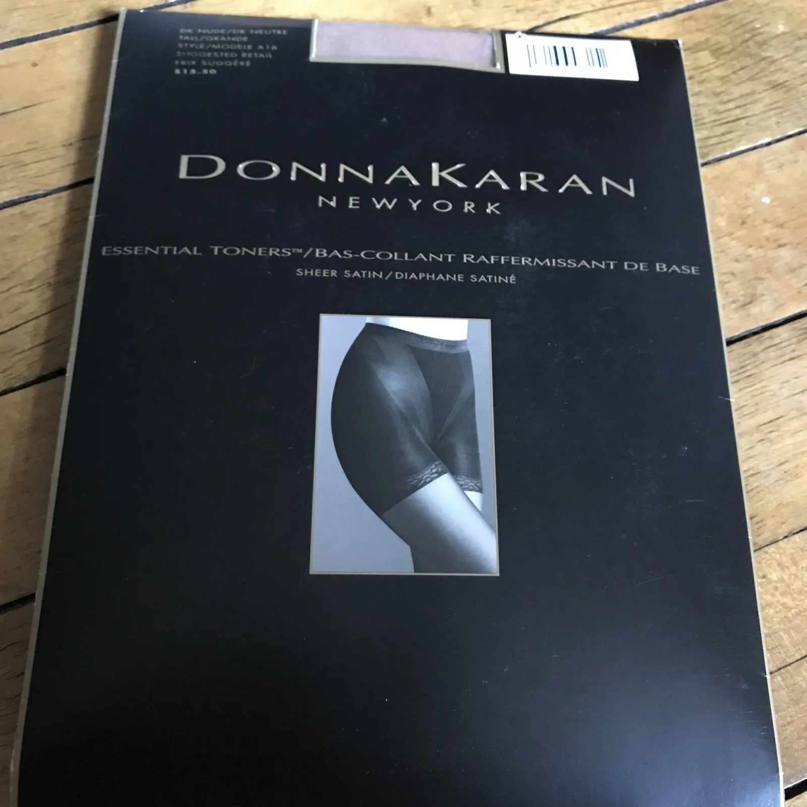DONNA KARAN PANTYHOSE ESSENTIAL TONERS DARK NUDE TUMMY THIGHS+ A16 TALL NIP NOS - Image 3