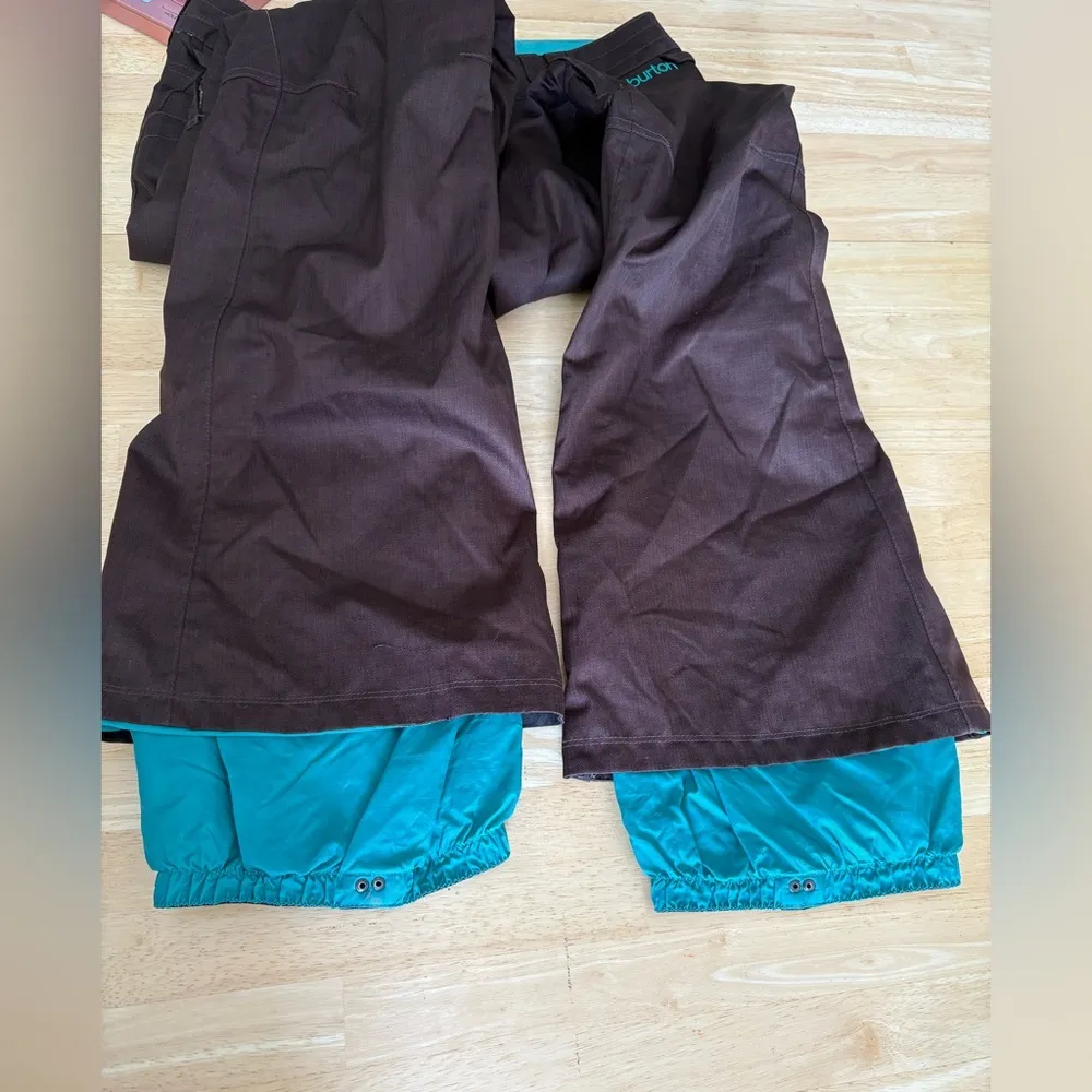 Burton the white collection da nag dry ride snow pants size medium brown teal - Image 9