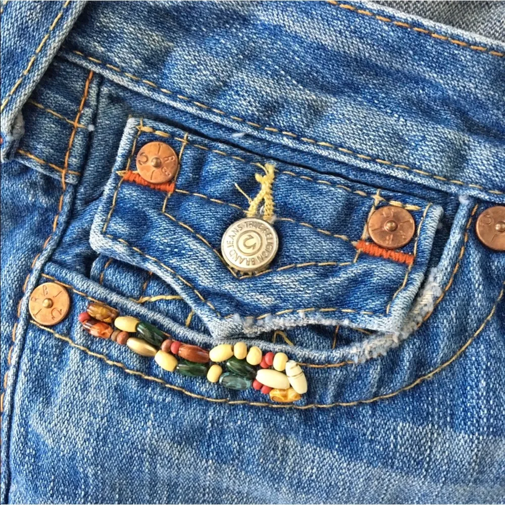 HTF: new  ❉ Joey Vintage Beaded Cropped Crop Jeans ❉ Saddle Back 25 - Image 9