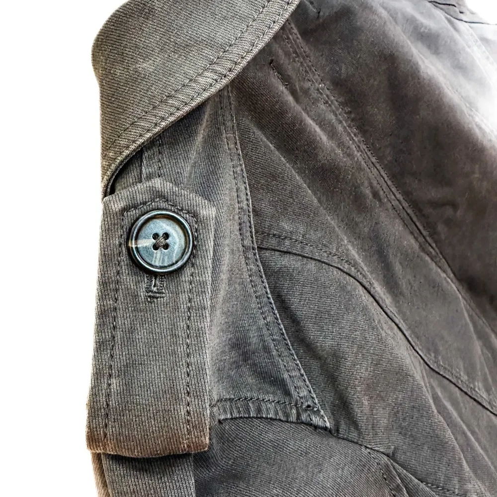 Ann Taylor Loft military cropped jacket with 3/4 sleeves. Size Med. Dark Gray - Image 3