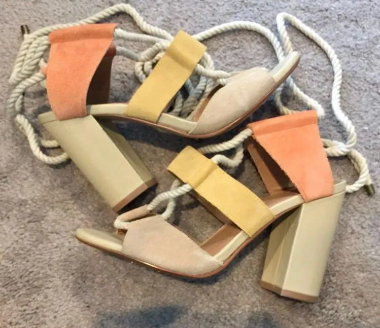 Bettye Muller Chunky Lace Up Heels - Image 2