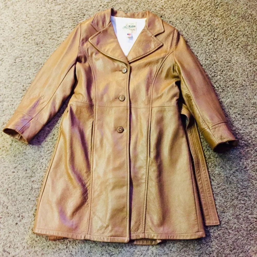 Vintage Deerskin Leather Coat Womens 34 Used RARE - Image 6