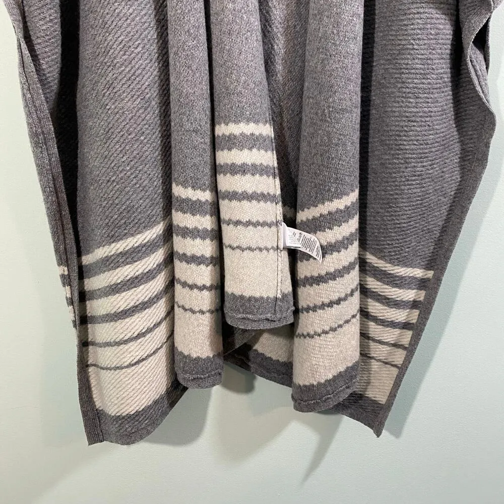 LL Bean Signature Grey 100% Lambs Wool Poncho One Size Size undefined - Image 4