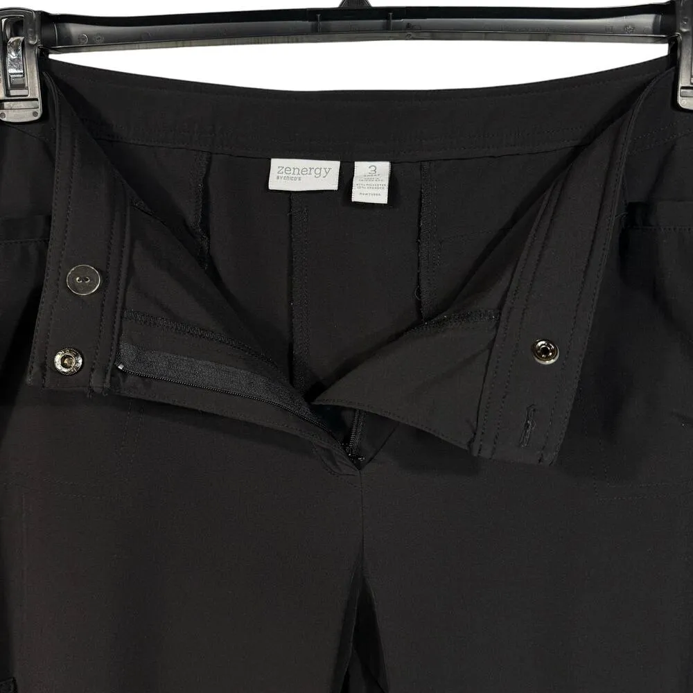 Zenergy by Chico’s SZ 3 SHORT (X-Large) Pants Lightweight Stretch Pockets Black - Image 4