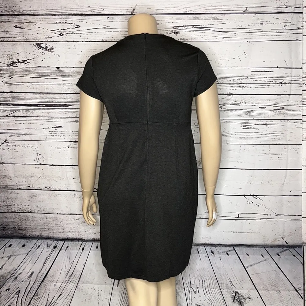 SB Suzanne Betro NWT Size XL Dark Gray - Lace Panel Rayon Knit Sheath Dress - Image 4