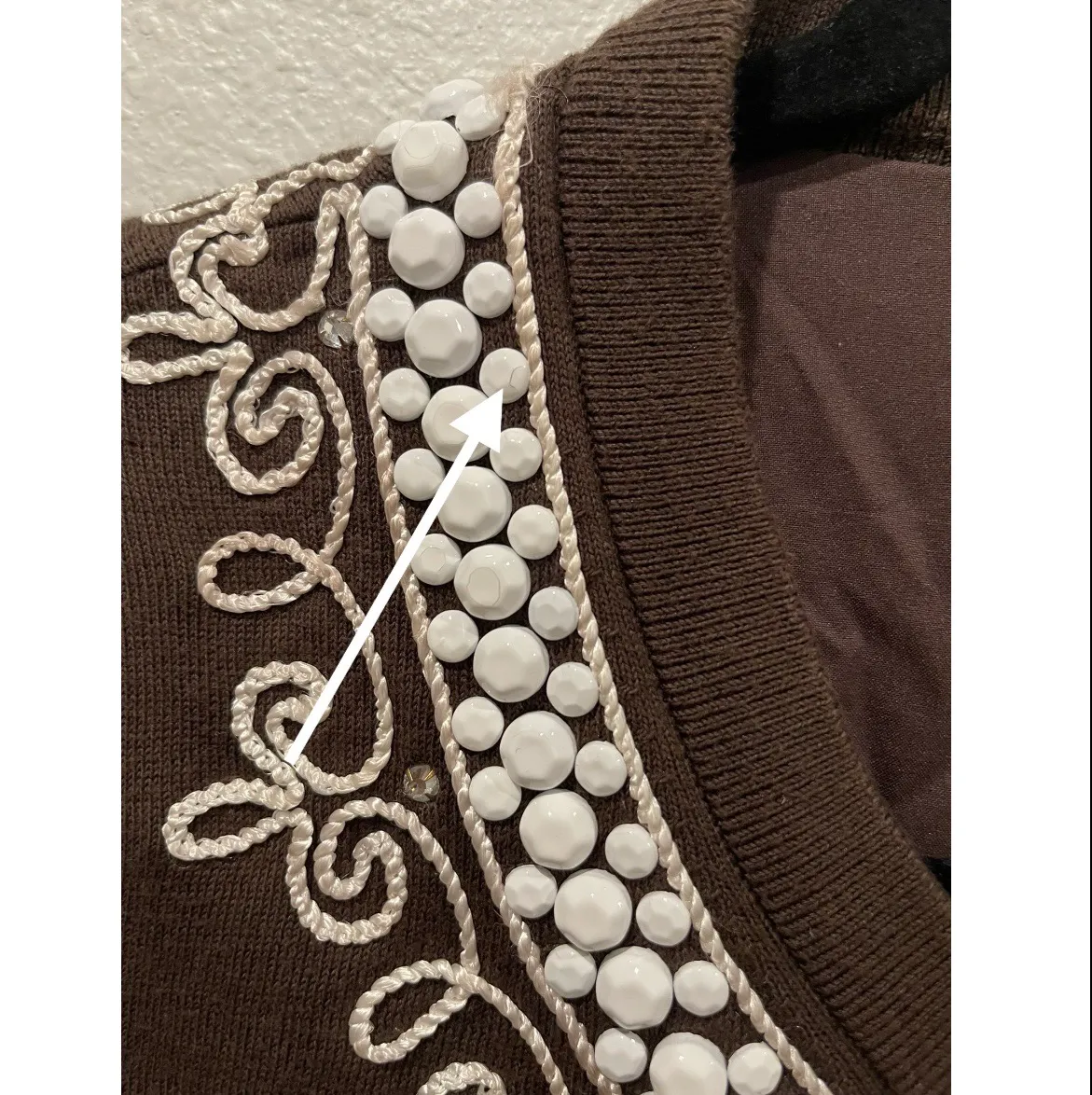 Kate Spade Beaded Brown Cardigan - Image 3