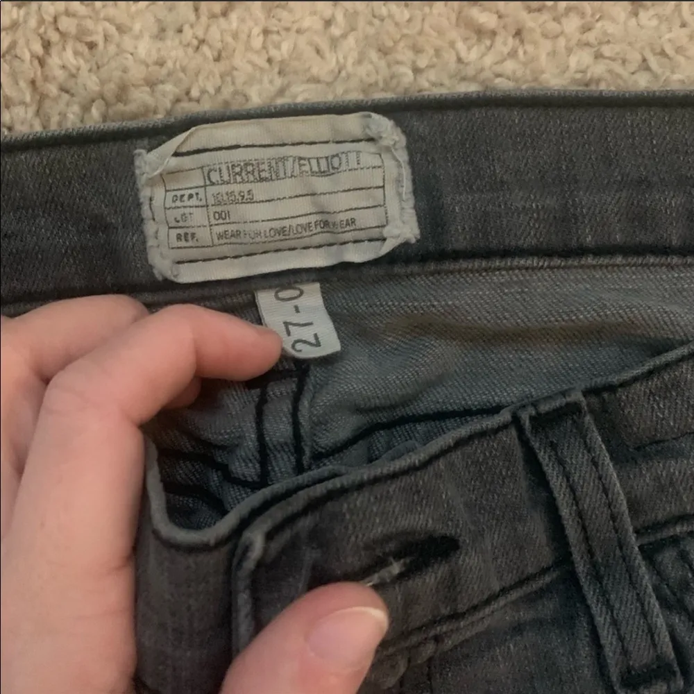 Current/Elliot gray cropped straight leg jeans - Image 6