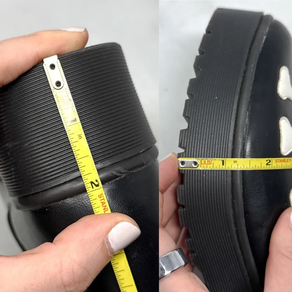 Iron Fist Wishbone Bones Chunky Platform Heavy Sole Ankle Boots Goth Black 7 38 - Image 14