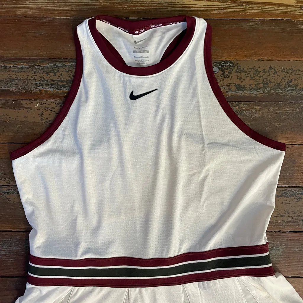 Nike Court Dri-Fit Slam Tennis Dress Back Cut Out Mesh Pleats - Sz XL 🧡🎀 - Image 14