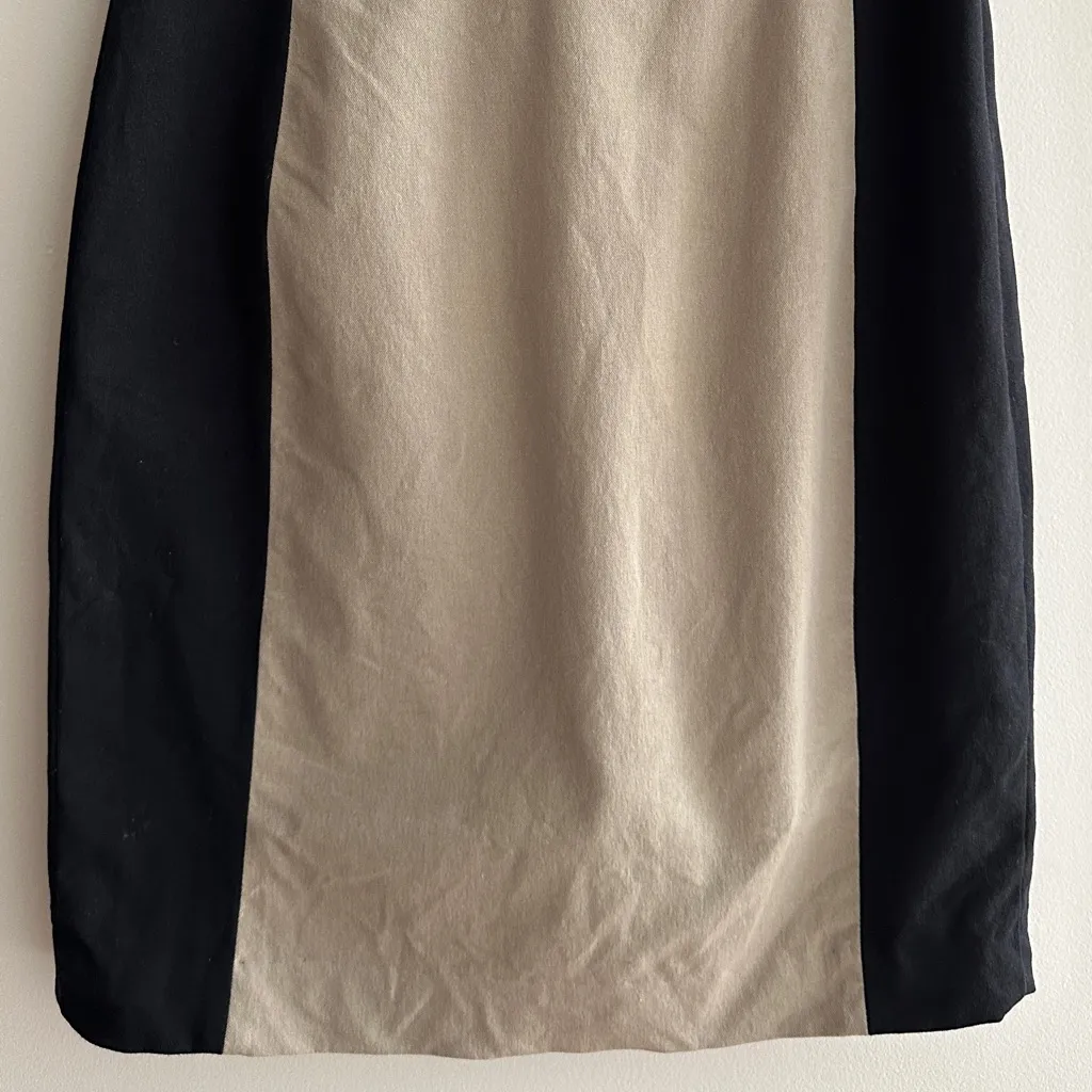 Banana Republic Sloan Colorblock Sheath Dress, Black/White/Tan, Size 4 - Image 6